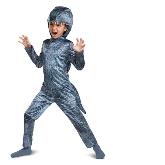 Toddler Blue Dinosaur Halloween Costume 3T/4T Jurassic Park Velociraptor Boys - Picture 1 of 9